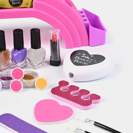 Nail Saloon With Nail Polisher & Dryer For Girls