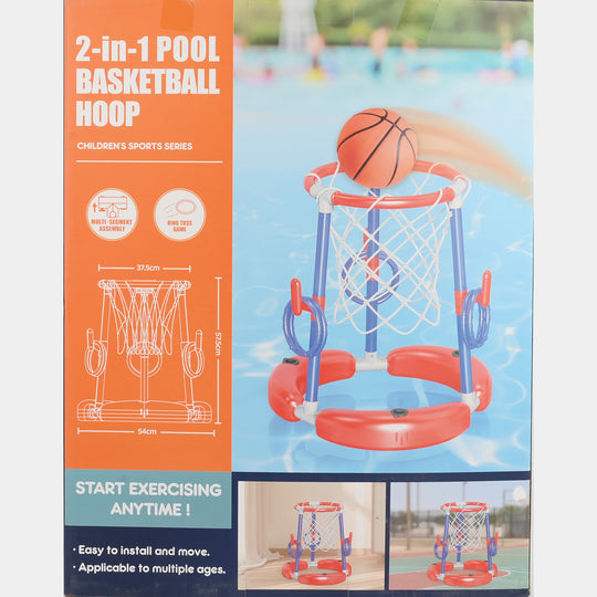 2-in-1 Floating Pool Basketball & Ring Toss Set