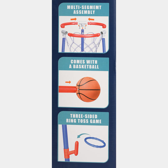 2-in-1 Floating Pool Basketball & Ring Toss Set