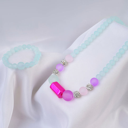 ELEGANT BEADED NECKLACE & BRACELET FOR GIRLS
