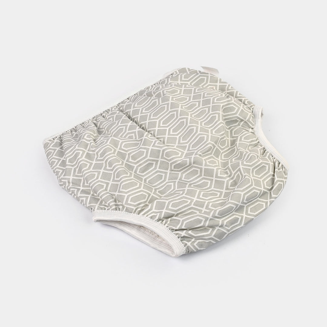 Towel Cotton Panty 12-18M Light Grey Diamond Print