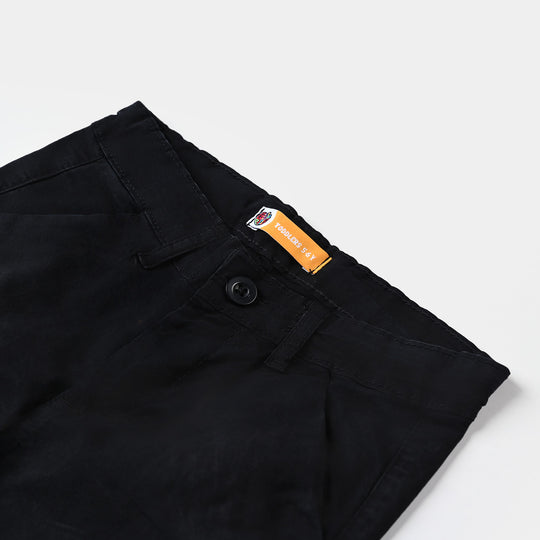 Boys Cotton Pant Solid-Jet Black