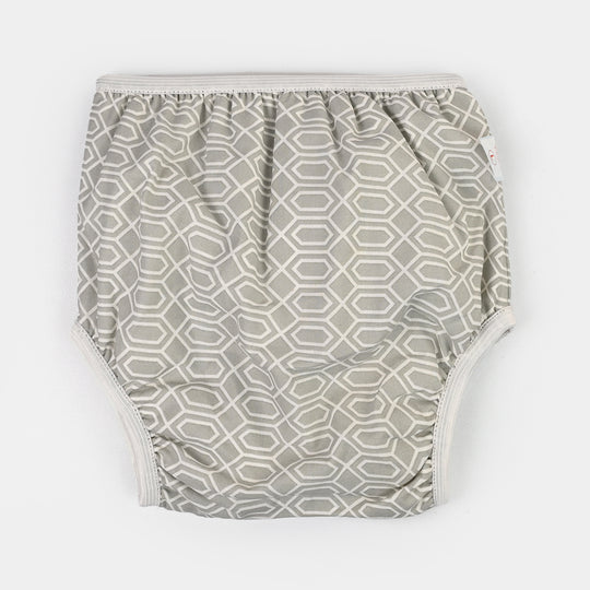Towel Cotton Panty 12-18M Light Grey Diamond Print