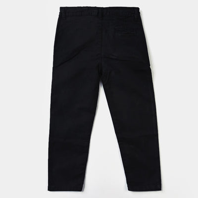 Boys Cotton Pant Solid-Jet Black