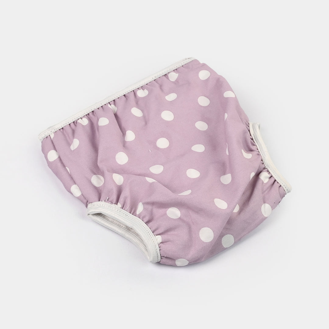 Towel Cotton Panty 6-12M Purple Dot