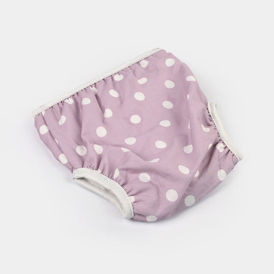 Towel Cotton Panty 6-12M Purple Dot