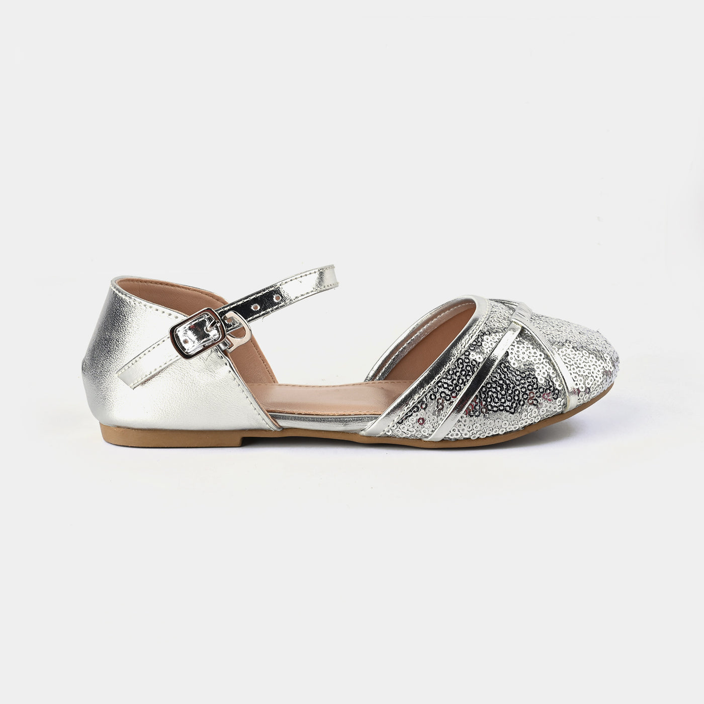 Girls Pumps 456-81-SILVER