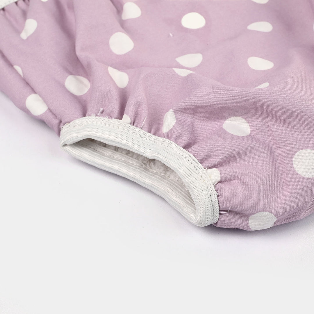 Towel Cotton Panty 6-12M Purple Dot