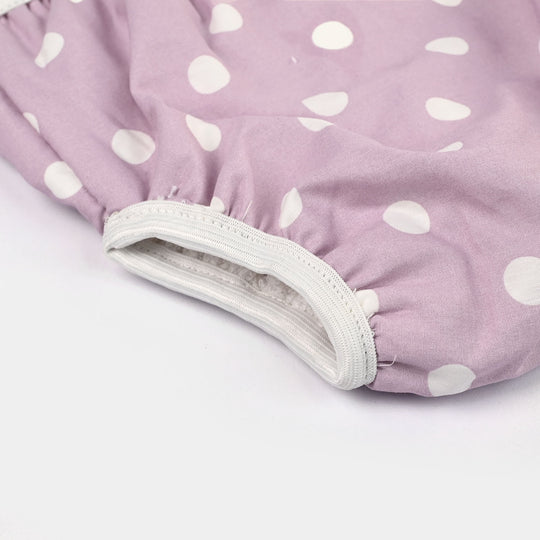 Towel Cotton Panty 6-12M Purple Dot