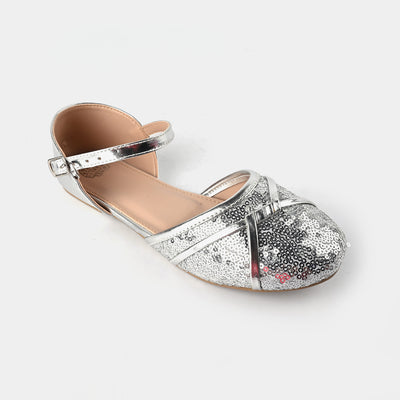 Girls Pumps 456-81-SILVER