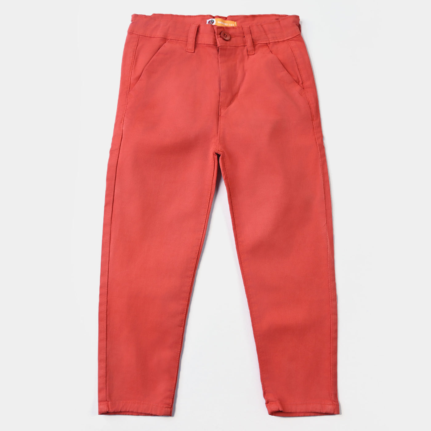 Boys Cotton Pant Solid-Mecca Orange