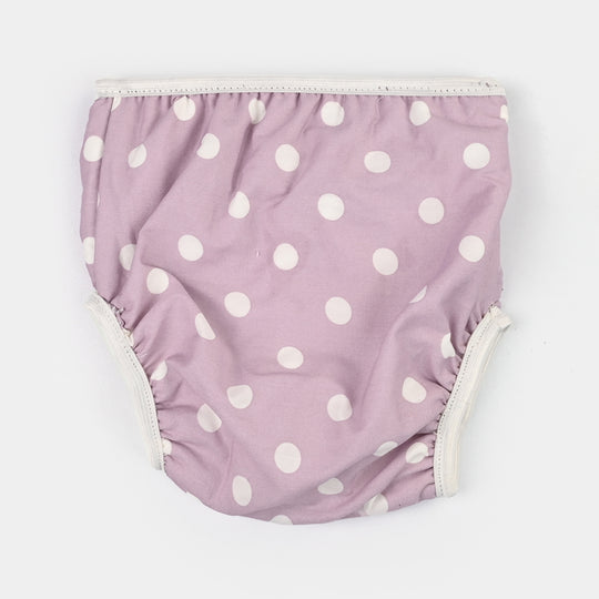 Towel Cotton Panty 6-12M Purple Dot