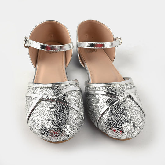 Girls Pumps 456-81-SILVER