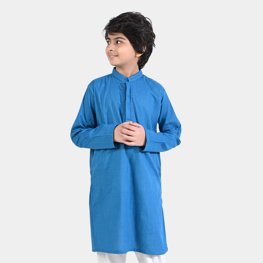 Boys Cotton Slub Embroidered Kurta (Cross stitch)-Turkish