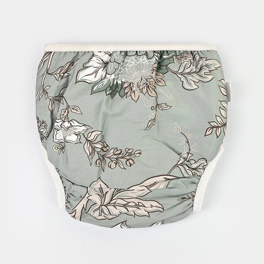Towel Cotton Panty 12-18M Green Flower Print