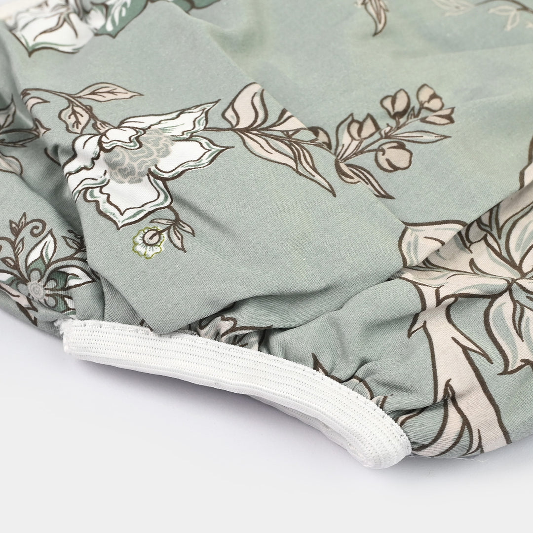 Towel Cotton Panty 12-18M Green Flower Print