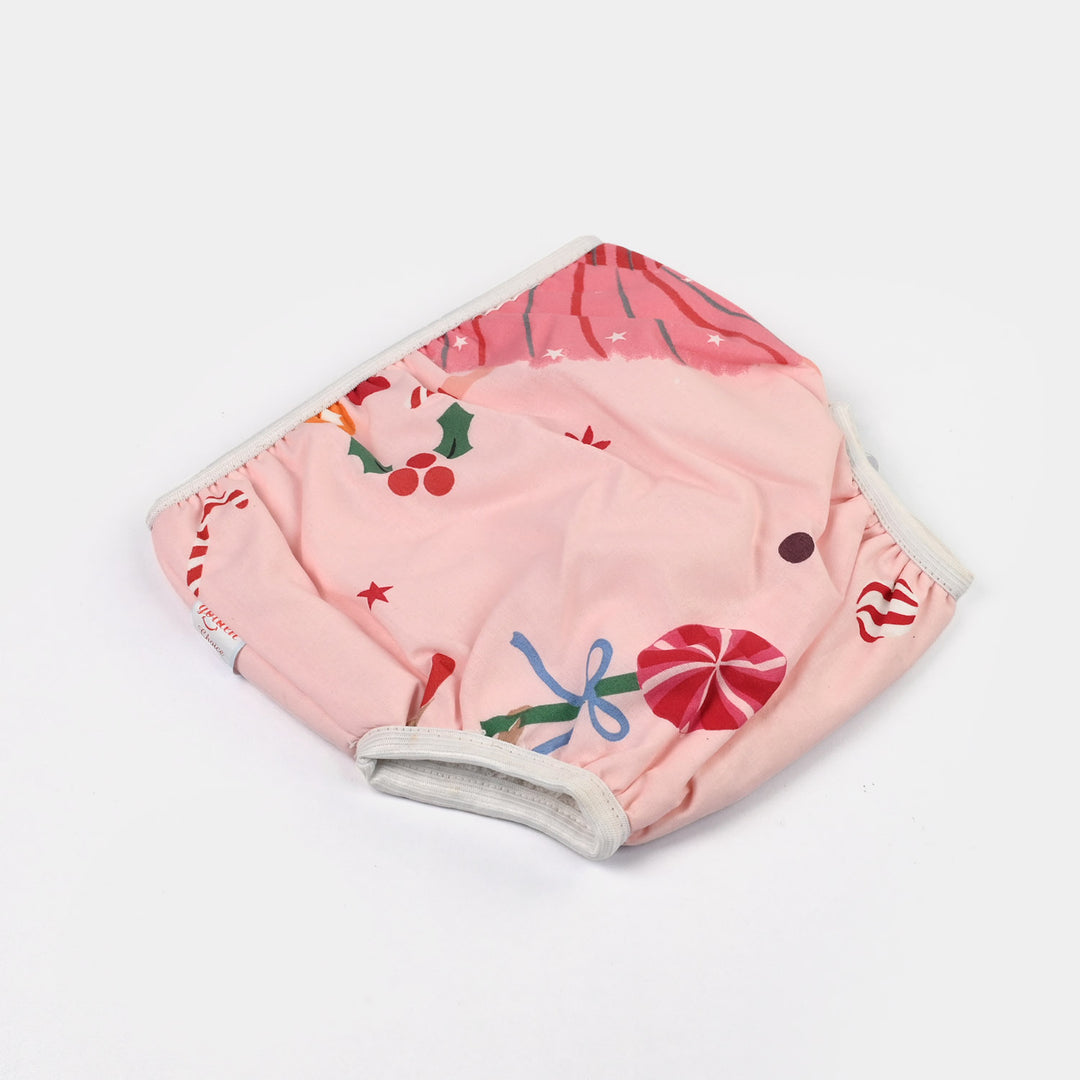 Towel Cotton Panty 12-18M Pink Girl Print