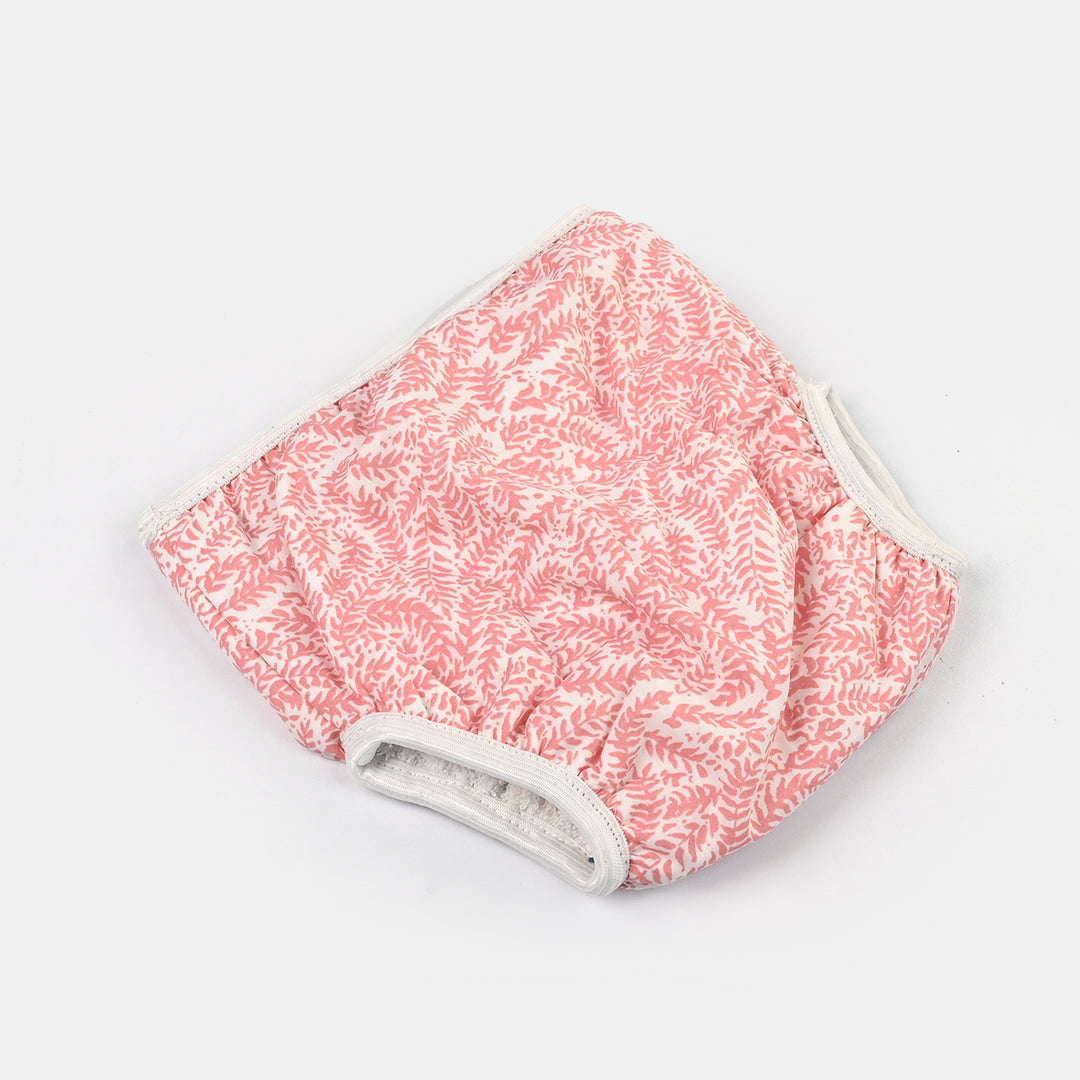 Towel Cotton Panty 6-12M Pink Leaf Print