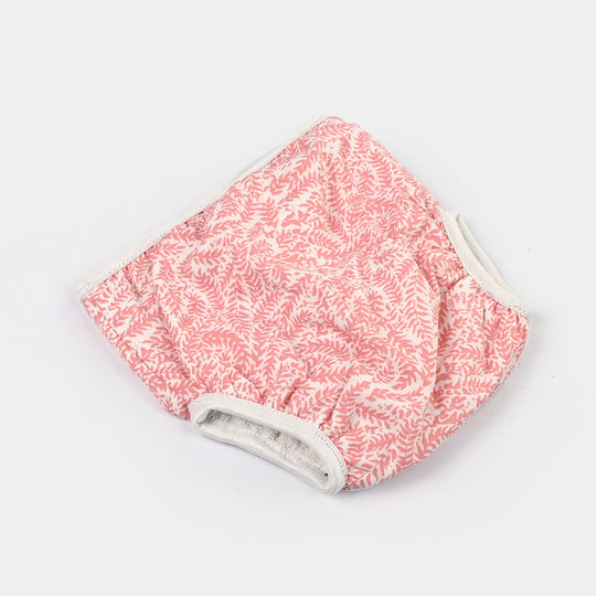 Towel Cotton Panty 6-12M Pink Leaf Print