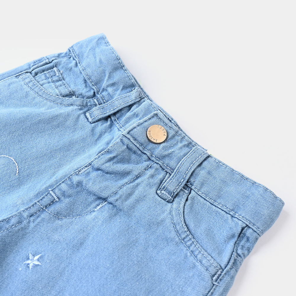 Infant Girls Denim rigid Short Garden-LIGHT BLUE