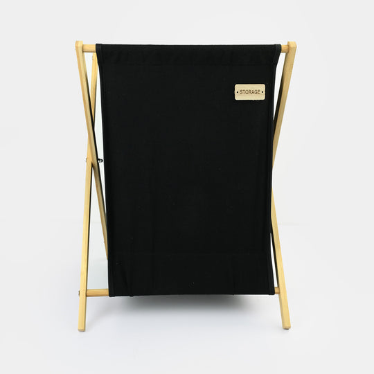 Natural Wood X-Frame Laundry Basket