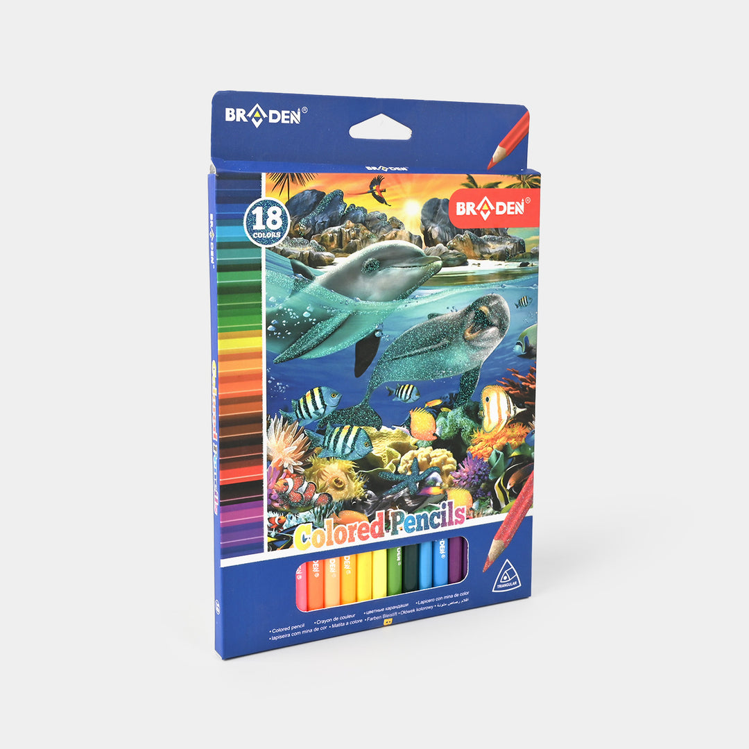 Braden Color Pencils 18PCs For Kids
