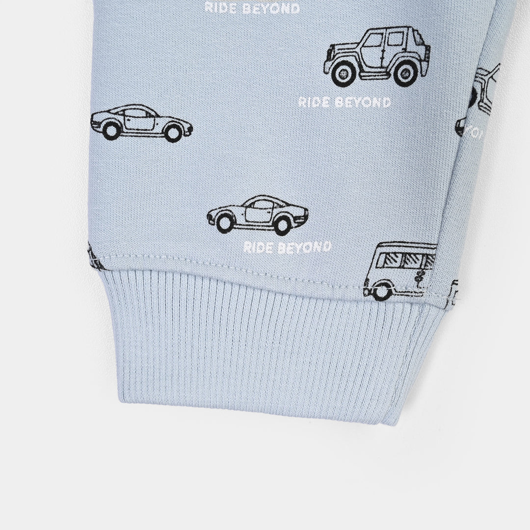 Infant Boys Cotton Terry Pyjama Ride Beyond-Blue.Fog