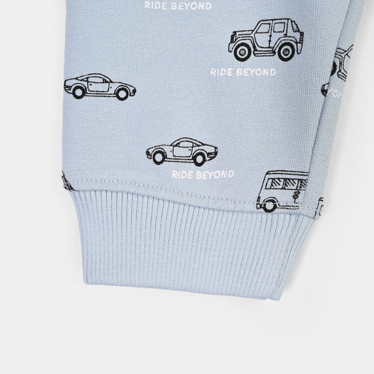 Infant Boys Cotton Terry Pyjama Ride Beyond-Blue.Fog