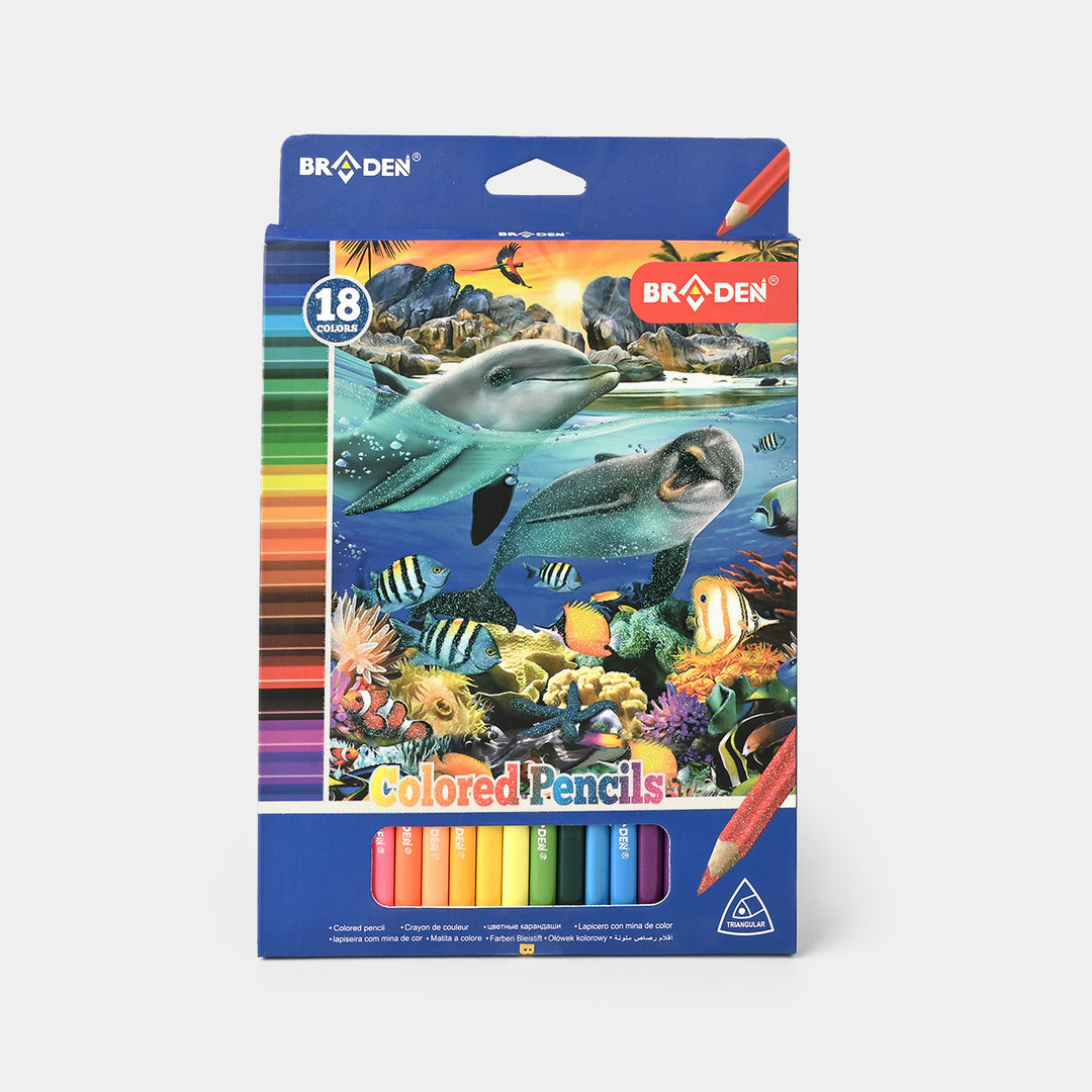 Braden Color Pencils 18PCs For Kids