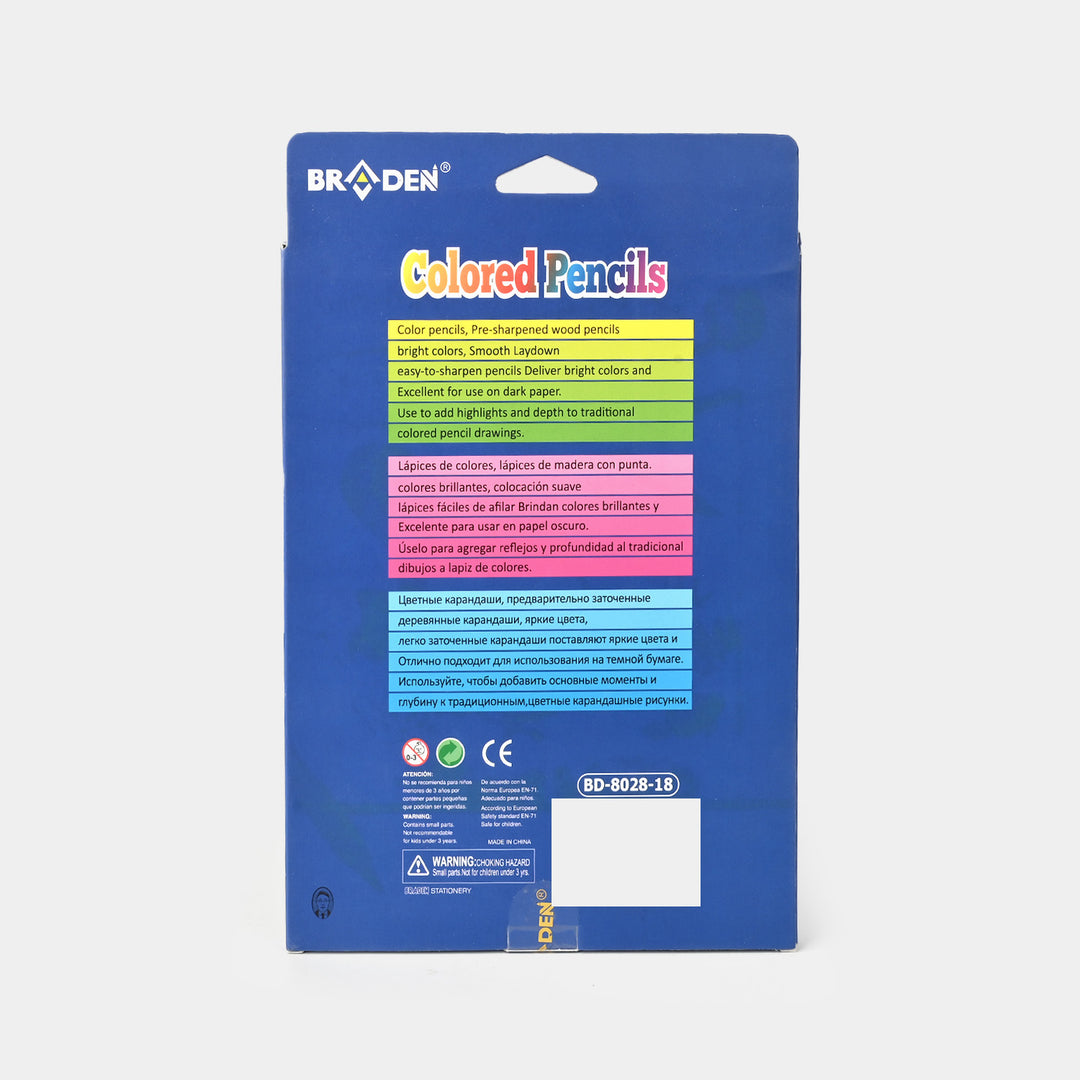 Braden Color Pencils 18PCs For Kids