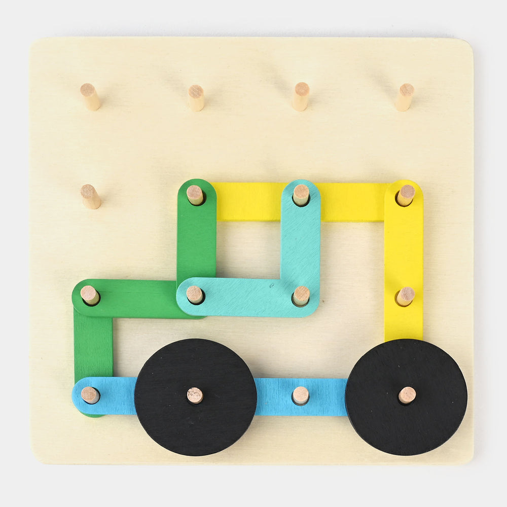 Wooden Shape & Structure Montessori Panel