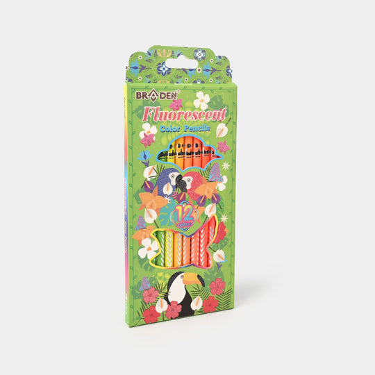 Braden Fluorescent 12 Color Pencils | Bright & Smooth