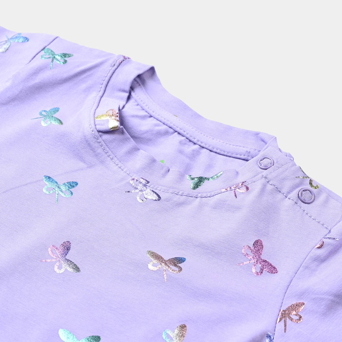 Infant Girls Cotton Jersey T-Shirt Butterflies-Purple