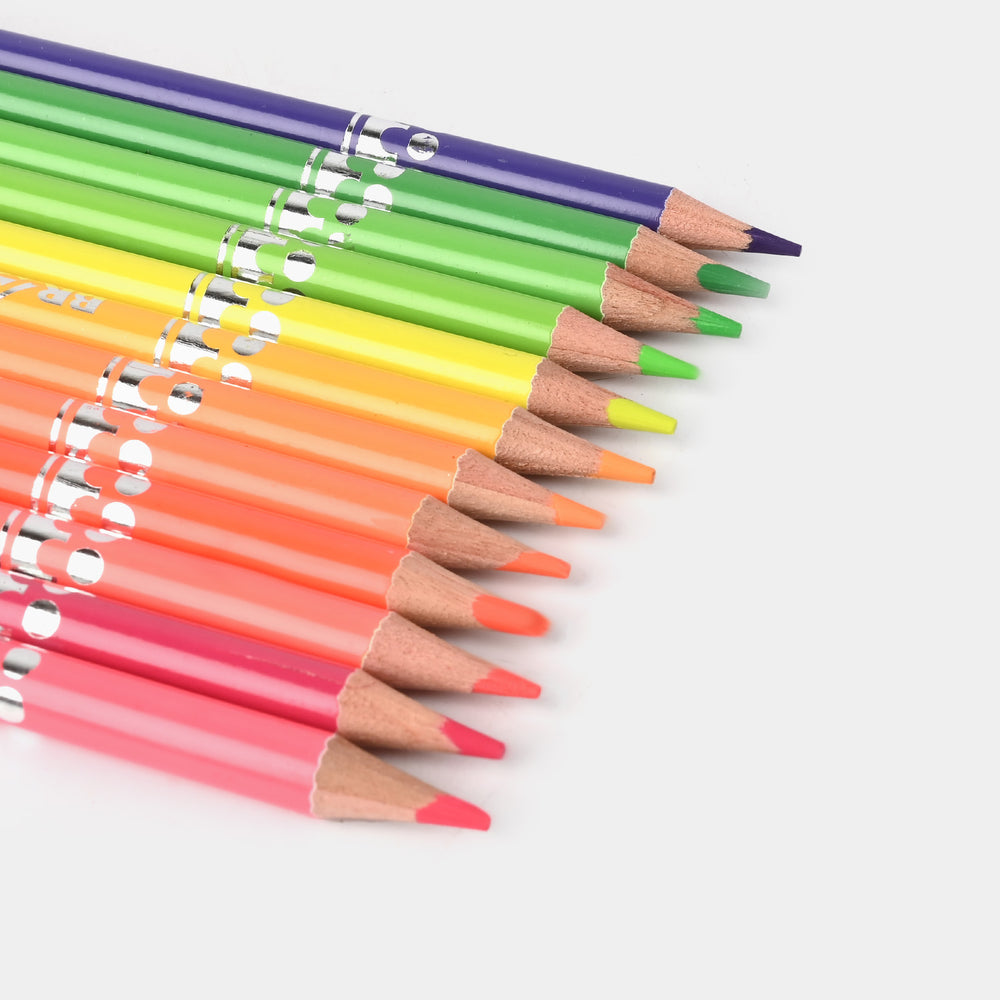 Braden Fluorescent 12 Color Pencils | Bright & Smooth