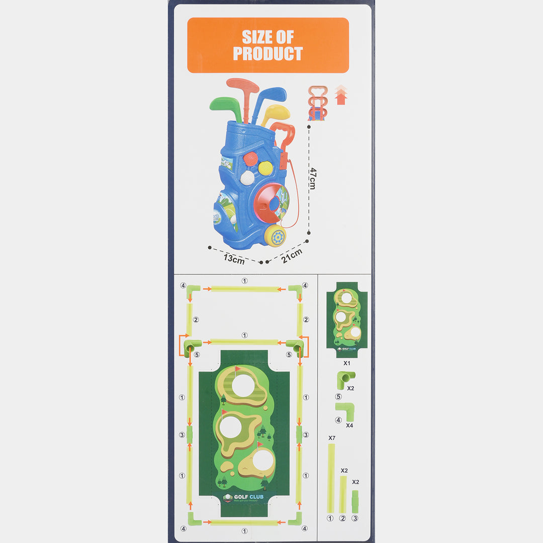Kids Deluxe Wheeled Golf Club Play Set