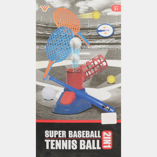 2-in-1 Super Baseball & Tennis Ball Pitching Game Set