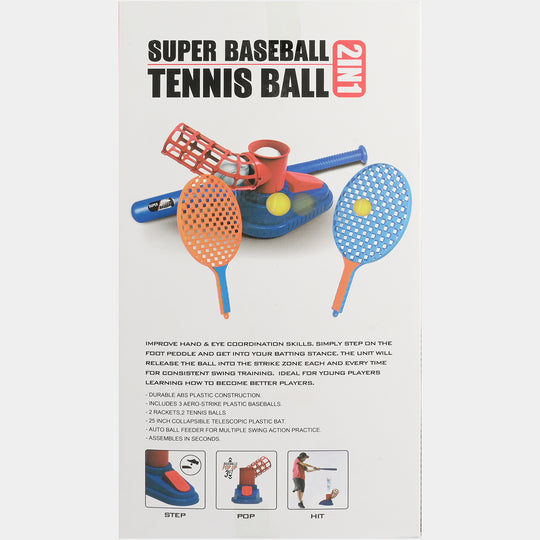 2-in-1 Super Baseball & Tennis Ball Pitching Game Set