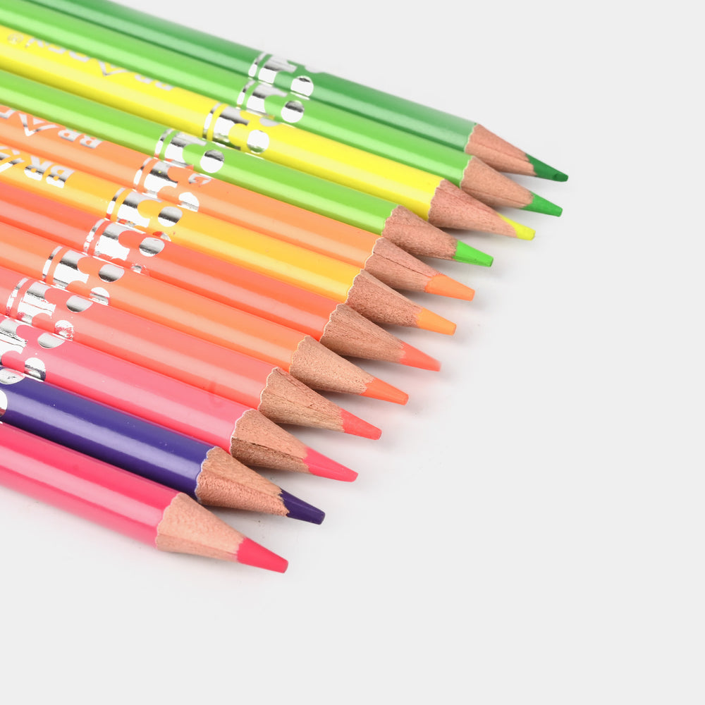 Braden Fluorescent 12 Color Pencils | Bright & Smooth