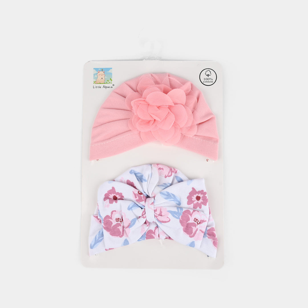 Baby Cap/Hat Flower & Bow Pack Of 2
