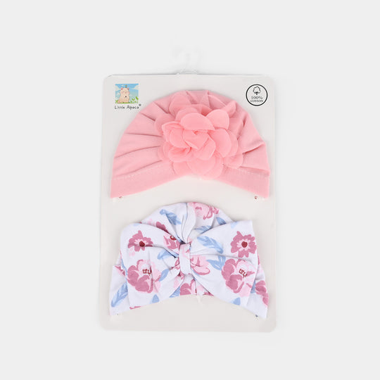 Baby Cap/Hat Flower & Bow Pack Of 2