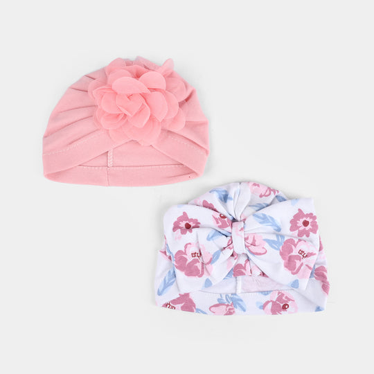 Baby Cap/Hat Flower & Bow Pack Of 2