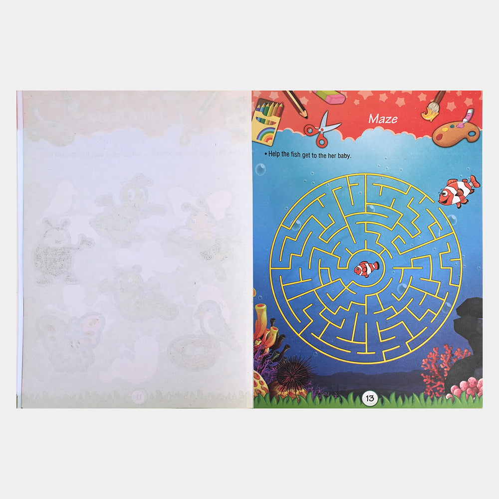 Kids Activity Time Colouring Book-Red