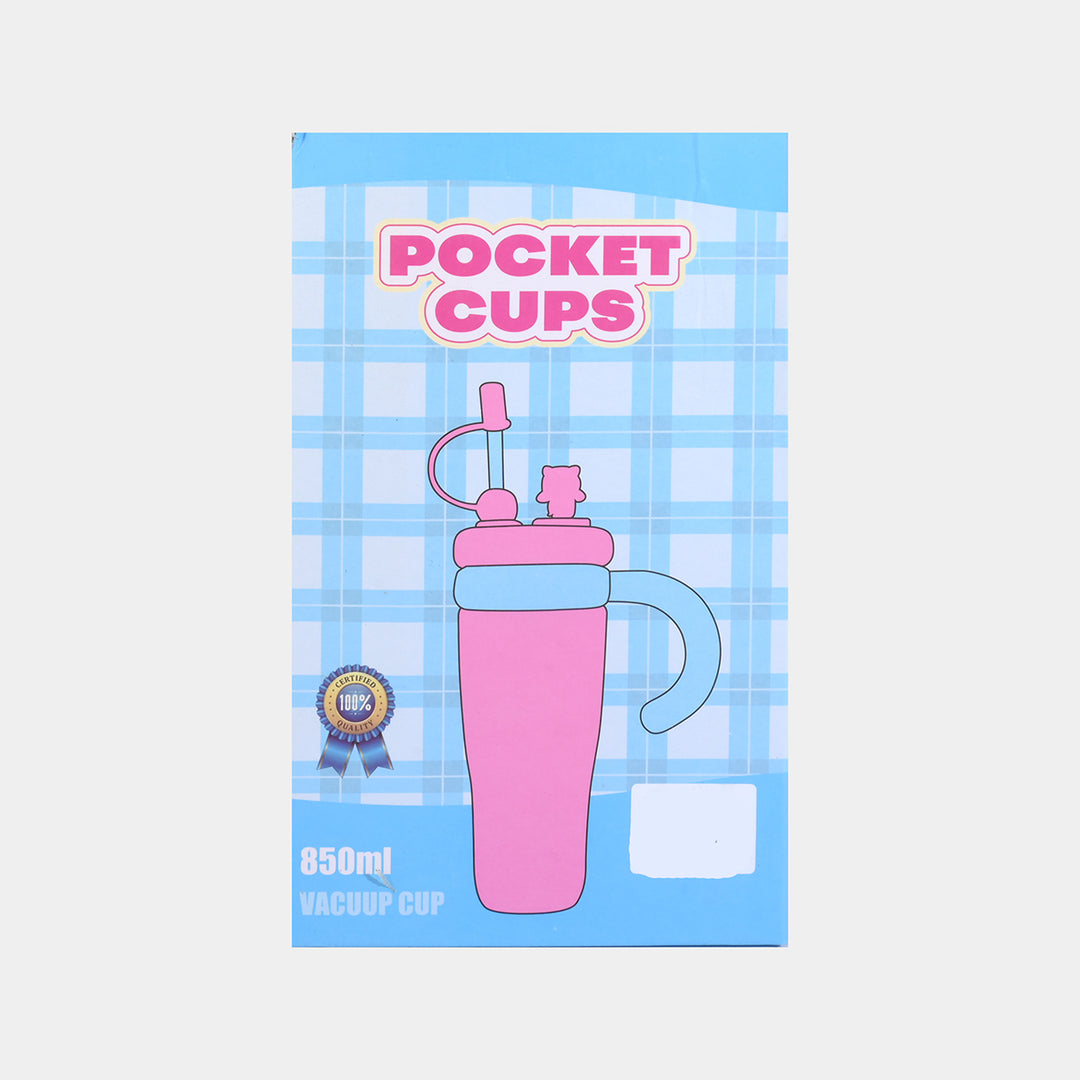 Insulated Travel Tumbler with Handle and Straw | 850Ml