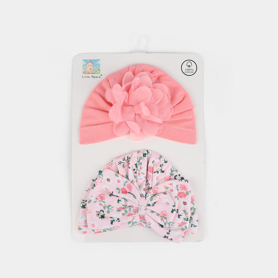 Baby Cap/Hat Flower & Bow Pack Of 2