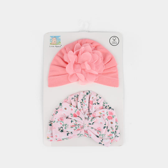 Baby Cap/Hat Flower & Bow Pack Of 2