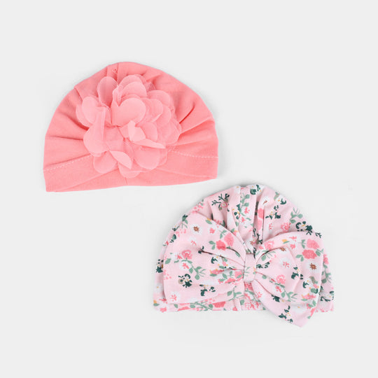 Baby Cap/Hat Flower & Bow Pack Of 2