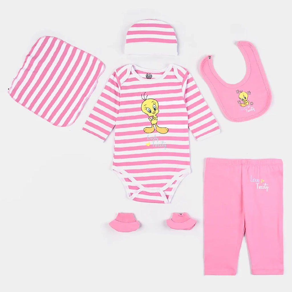 Infant Girls Cotton Interlock 6 Piece Set