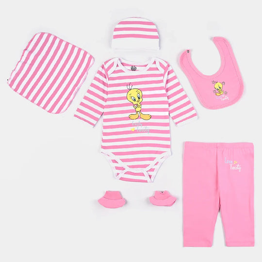 Infant Girls Cotton Interlock 6 Piece Set