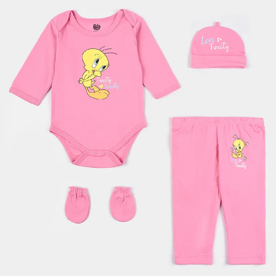 Infant Girls Cotton Interlock 4 Piece Set