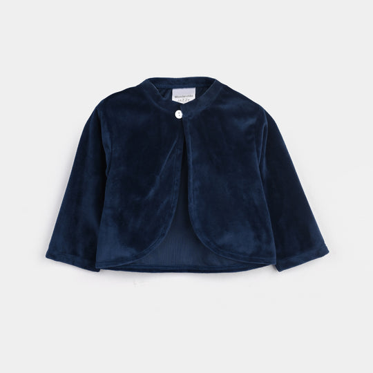 Infant Girls Cotton Interlock Fancy Suit-Navy/Pink